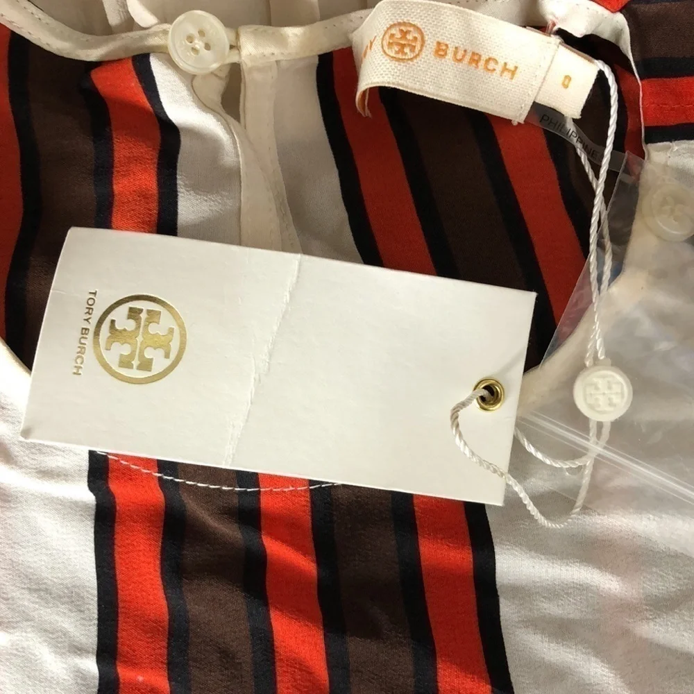 Tory Burch Silk Top Frill Sleeve Blouse NWT 0